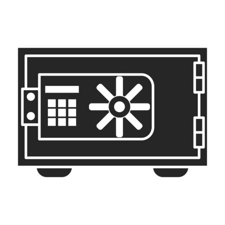 Bank safe vector icon.Black vector icon isolated on white background bank safe.のイラスト素材