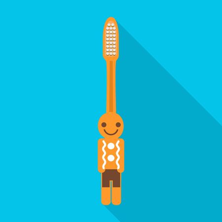 Toothbrush vector icon.Flat vector icon isolated on white background toothbrush .のイラスト素材
