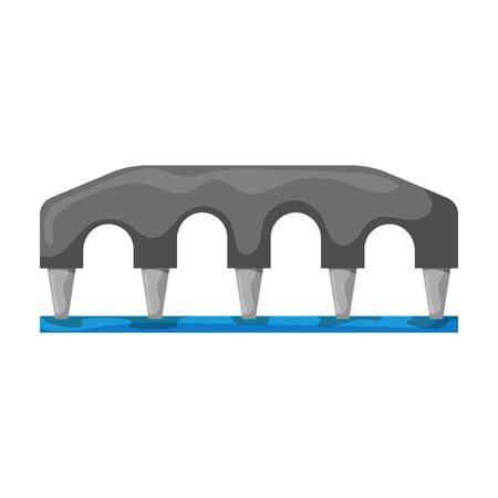Bridge vector icon.Cartoon vector icon isolated on white background bridge.のイラスト素材