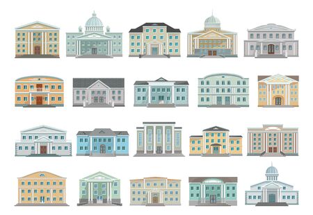 Building of government vector cartoon set icon. Isolated cartoon set icon architecture. Vector illustration building of government on white background .のイラスト素材