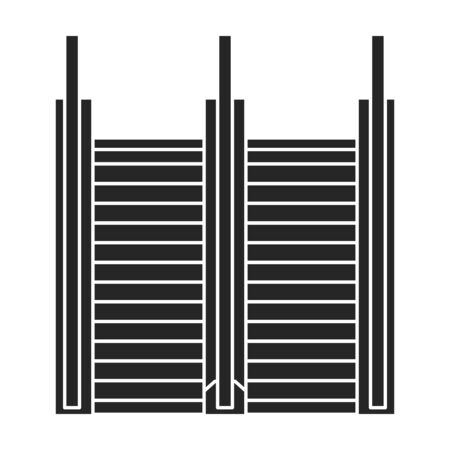 Elevator vector icon.Black vector icon isolated on white background elevator.のイラスト素材