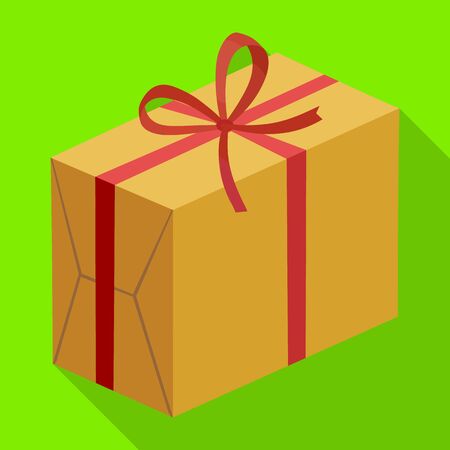 Gift box vector icon.Flat vector icon isolated on white background gift box.のイラスト素材