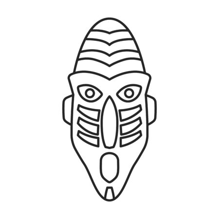 Tribal african mask vector icon.Outline vector icon isolated on white background tribal african mask.のイラスト素材