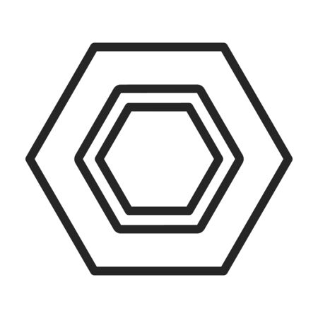 Fastener head vector icon.Outline vector icon isolated on white background fastener head.のイラスト素材