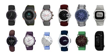 Watch wrist vector cartoon set icon. Isolated cartoon set icons wristwatch. Vector illustration...
