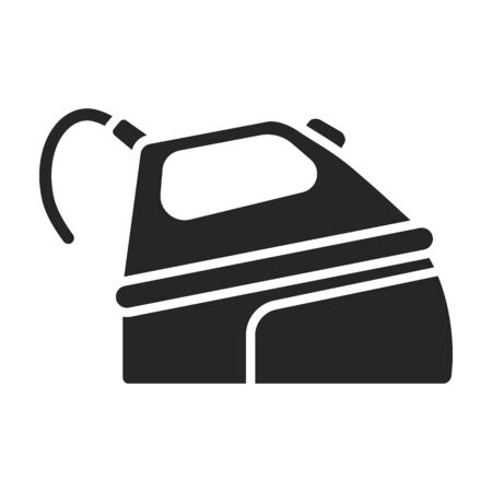 Steam iron for home clothes vector Black icon.Black illustration of laundry appliance and hot steam iron.のイラスト素材