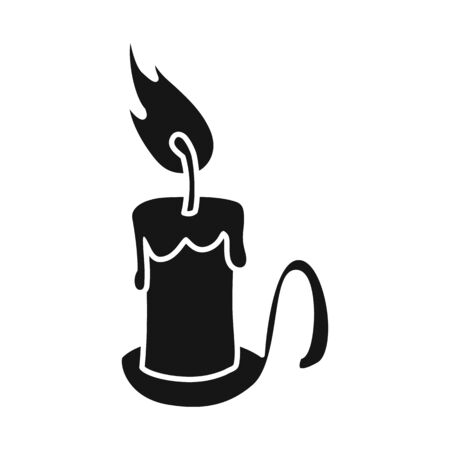 Vector design of candle and candlestick symbol. Graphic of candle and flame vector icon for stock.のイラスト素材