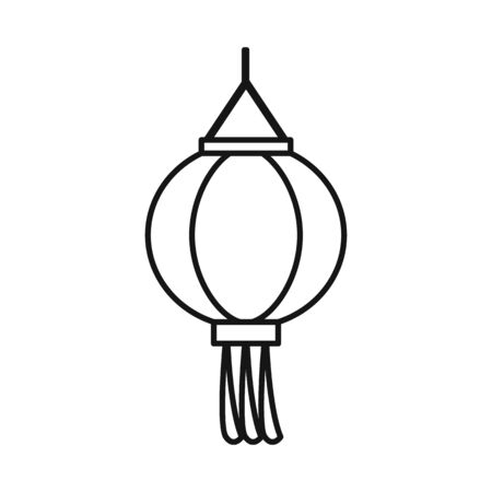 Vector design of lantern and paper icon. Collection of lantern and ornament stock vector illustration.のイラスト素材