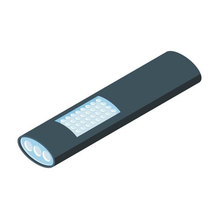 Flashlight isometric vector icon.Cartoon vector icon isolated on white background flashlight.のイラスト素材