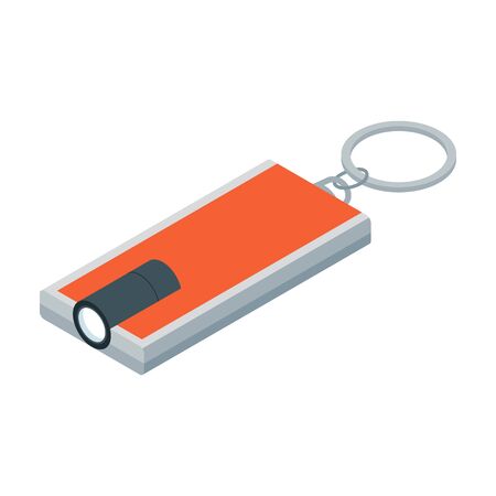 Flashlight isometric vector icon.Cartoon vector icon isolated on white background flashlight.のイラスト素材
