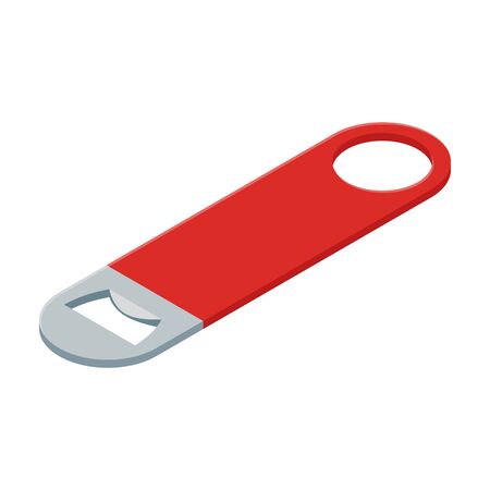 Bottle-opener isometric vector icon.Cartoon vector icon isolated on white background bottle-opener.のイラスト素材