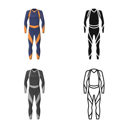 Isolated object of wetsuit and diver symbol. Web element of wetsuit and costume stock symbol for web.のイラスト素材