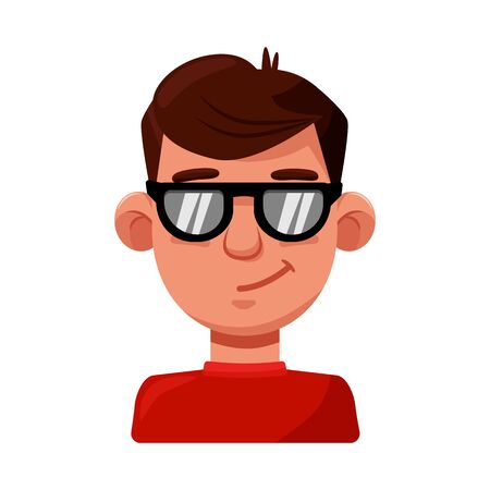 Isolated object of guy and contempt symbol. Set of guy and glasses stock symbol for web.のイラスト素材
