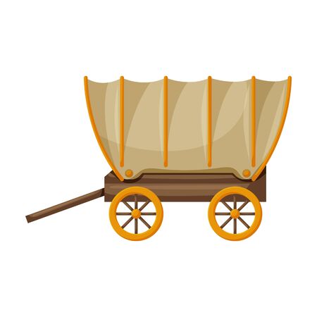 Wagon of west, wild vector icon.Cartoon vector icon isolated on white background wagon of west, wild.のイラスト素材