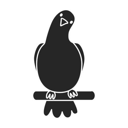 Pigeon vector icon.black vector  isolated on white background pigeon.のイラスト素材