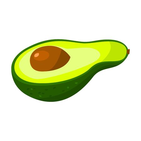 Half avocado vector icon.のイラスト素材