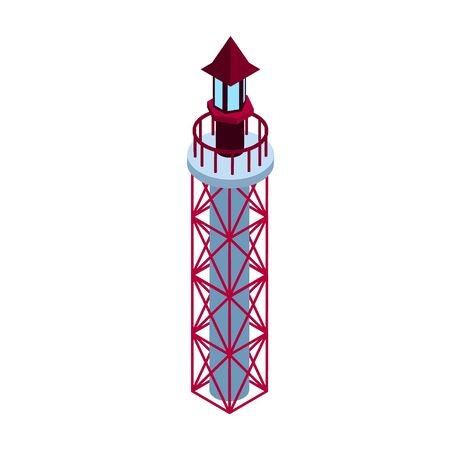 Sea lighthouse vector icon. Isometric vector icon isolated on white background sea lighthouse.のイラスト素材