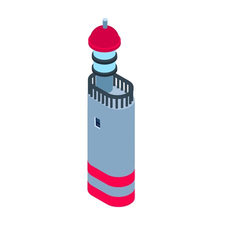 Sea lighthouse vector icon. Isometric vector icon isolated on white background sea lighthouse.のイラスト素材