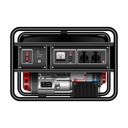 Generator vector icon.Realistic vector icon isolated on white background generator.のイラスト素材