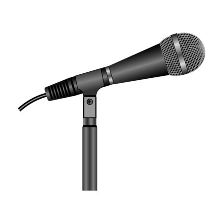 Microphone vector icon.Realistic vector icon isolated on white background microphone.のイラスト素材