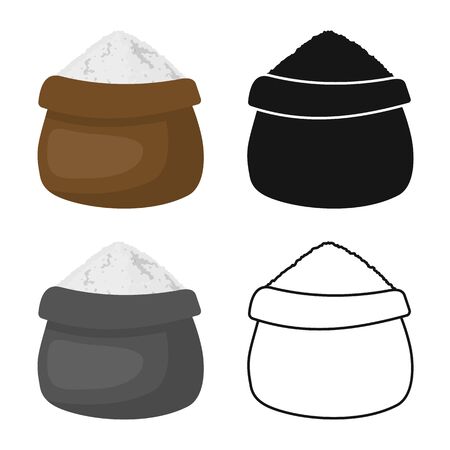 Vector design of bag and sugar symbol. Web element of bag and sack stock vector illustration.のイラスト素材