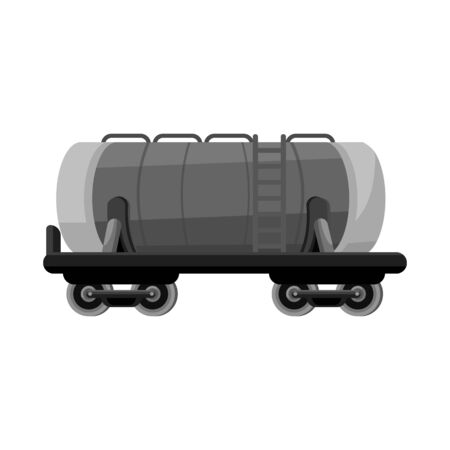 Isolated object of wagon and cistern sign. Graphic of wagon and tank stock symbol for web.のイラスト素材