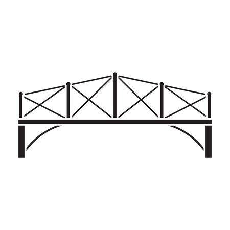 Bridge vector icon.Black vector icon isolated on white background bridge.のイラスト素材