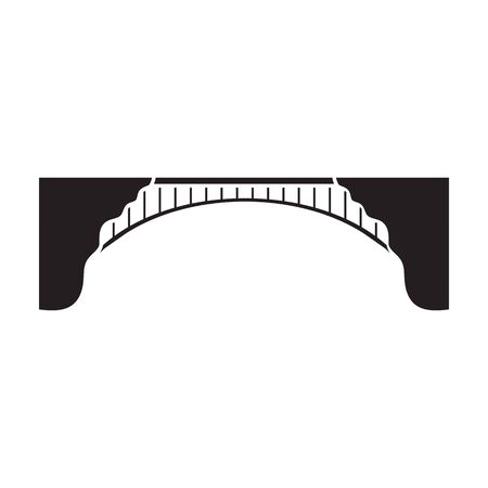 Bridge vector icon.Black vector icon isolated on white background bridge.のイラスト素材