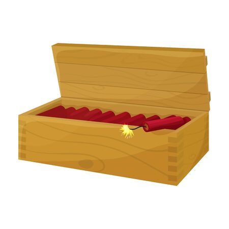 Box dynamite vector icon.Cartoon vector icon isolated on white background box dynamite.のイラスト素材