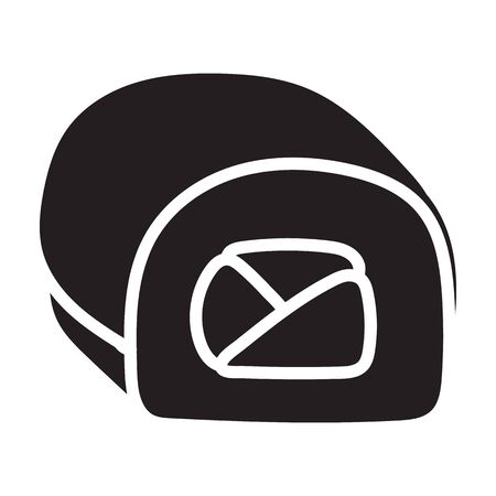 Sushi vector icon.Black vector icon isolated on white background japanese food.のイラスト素材