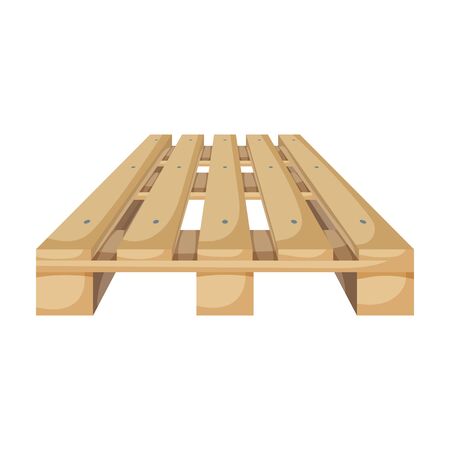 Wooden pallet vector icon.Cartoon vector icon isolated on white background wooden pallet.のイラスト素材