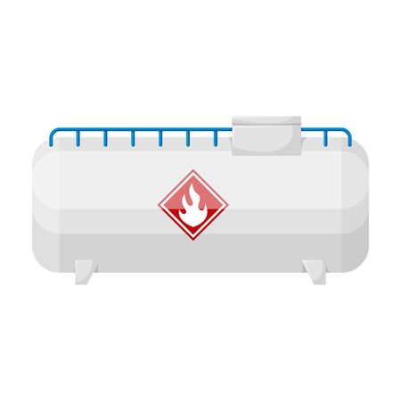 Gas tank vector icon.Cartoon vector logo isolated on white background gas tank.のイラスト素材