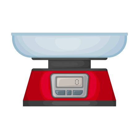 Electronic balance vector icon.Cartoon vector icon isolated on white background electronic balance.のイラスト素材