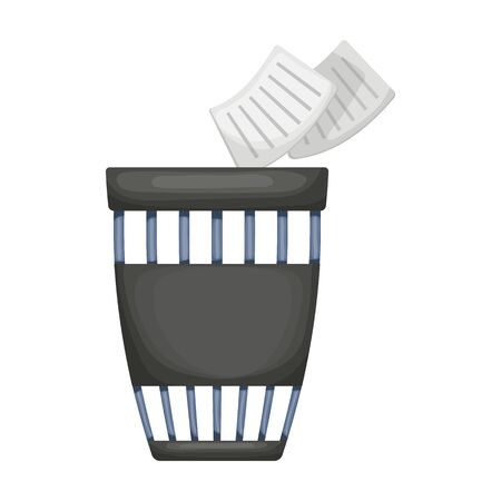 Wastebasket vector icon.Cartoon vector icon isolated on white background wastebasket.のイラスト素材