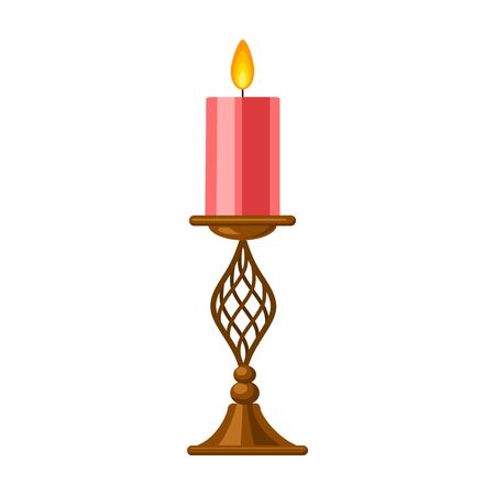 Candlestick vector icon.Cartoon vector icon isolated on white background candlestick.のイラスト素材