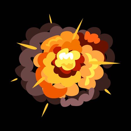 Explosion vector icon.Cartoon vector icon isolated on white background explosion.のイラスト素材