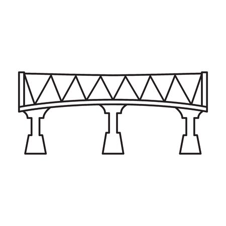Bridge vector icon.Outline vector icon isolated on white background bridge.のイラスト素材