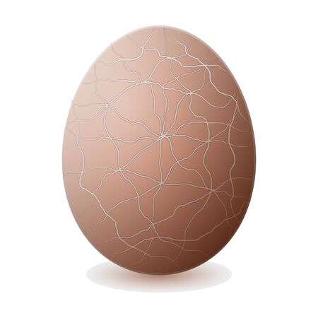 Crack egg vector icon. Realistic vector icon isolated on white background crack egg.のイラスト素材