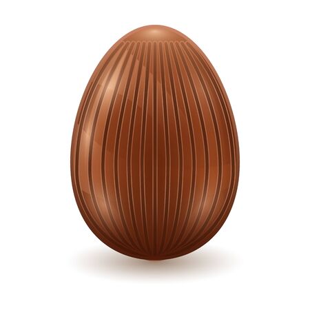 Chocolate egg vector icon. Realistic vector icon isolated on white background chocolate egg.のイラスト素材