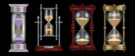Hourglass vector realistic set icon. Vector illustration sandglass on white background. Isolated...