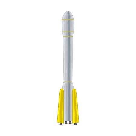 Space rocket vector icon.Cartoon vector logo isolated on white background space rocket.のイラスト素材