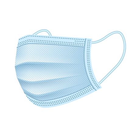 Medical mask vector icon.Realistic vector icon isolated on white background medical mask.のイラスト素材
