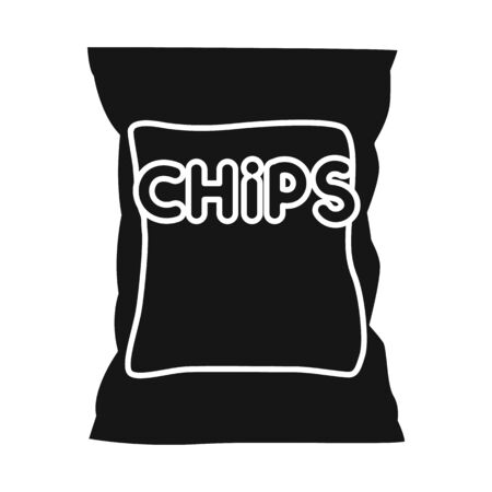 Vector design of chip and fluted icon. Web element of chip and crunchy stock vector illustration.のイラスト素材