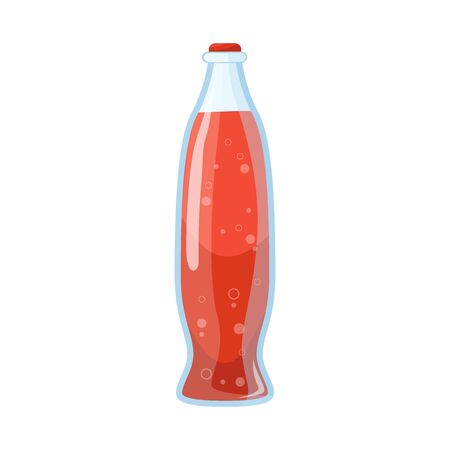 Vector design of bottle and soda symbol. Collection of bottle and red stock vector illustration.のイラスト素材