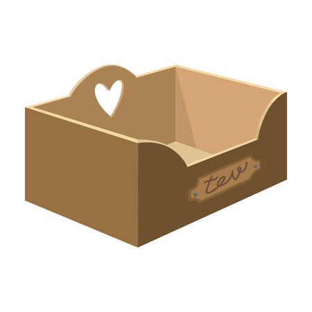 Wooden box vector icon.Cartoon vector icon isolated on white background wooden box.のイラスト素材