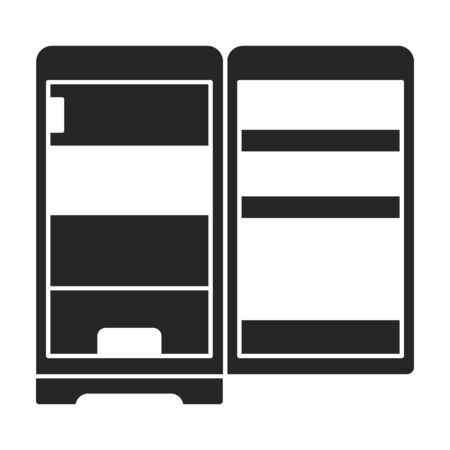 Kitchen refrigerator vector icon.black vector icon isolated on white background kitchen refrigerator.のイラスト素材