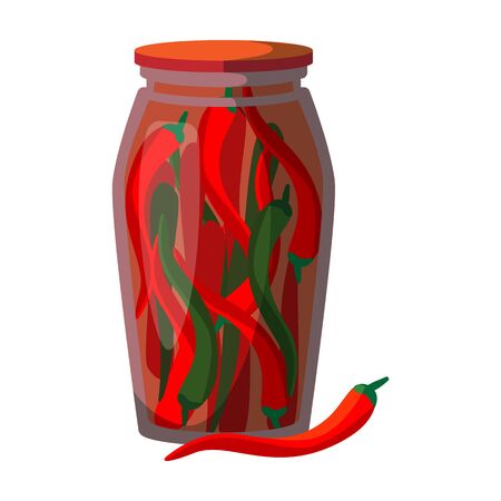 Jar pepper vector icon.Cartoon vector icon isolated on white background jar pepper.のイラスト素材
