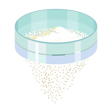 Flour of sieve vector icon.Cartoon vector icon isolated on white background flour of sieve.のイラスト素材