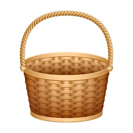Basket vector icon. Realistic vector icon isolated on white background basket.のイラスト素材