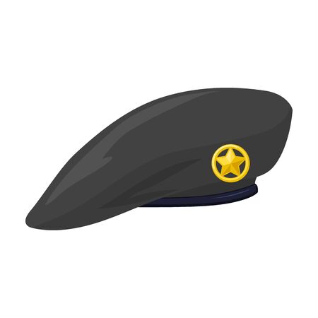 Military beret vector icon.Cartoon vector icon isolated on white background military beret.のイラスト素材